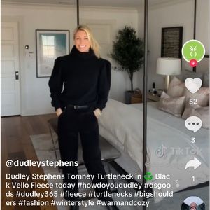 Black Tomney Turtleneck In Vello Fleece